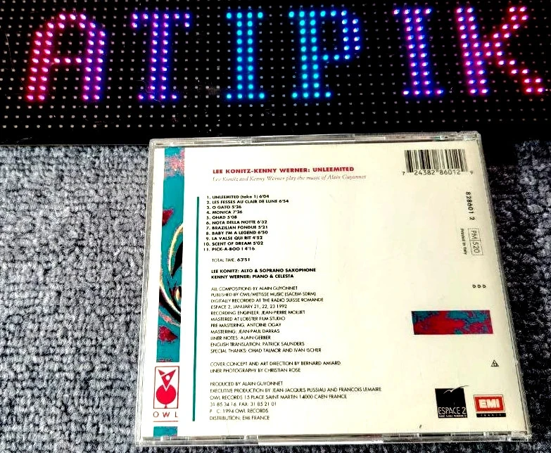 🎷 Lee Konitz - Kenny Werner Unleemited - CD Jazz Raro 1994 🥇 – photo 2